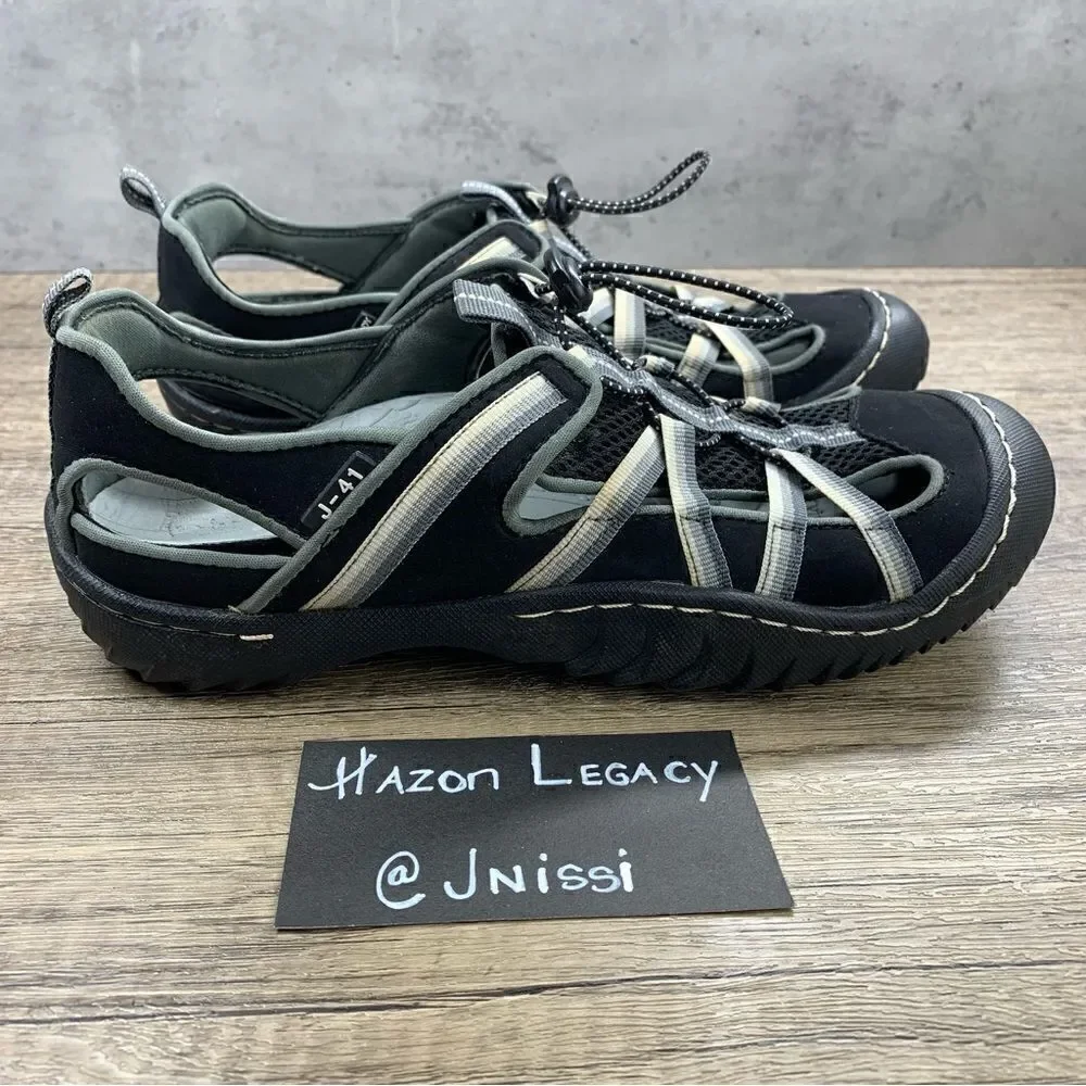 J-41 Jeep~Women's~”Sea Breeze”~ Black Slip-On Water Hiking Sandals~Size 8M‎